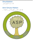 Emblem bestående av en grön ring med tre löv på. Inne i cirkeln står en asp med ordet "ASP" skrivet på trädkronan i versaler.