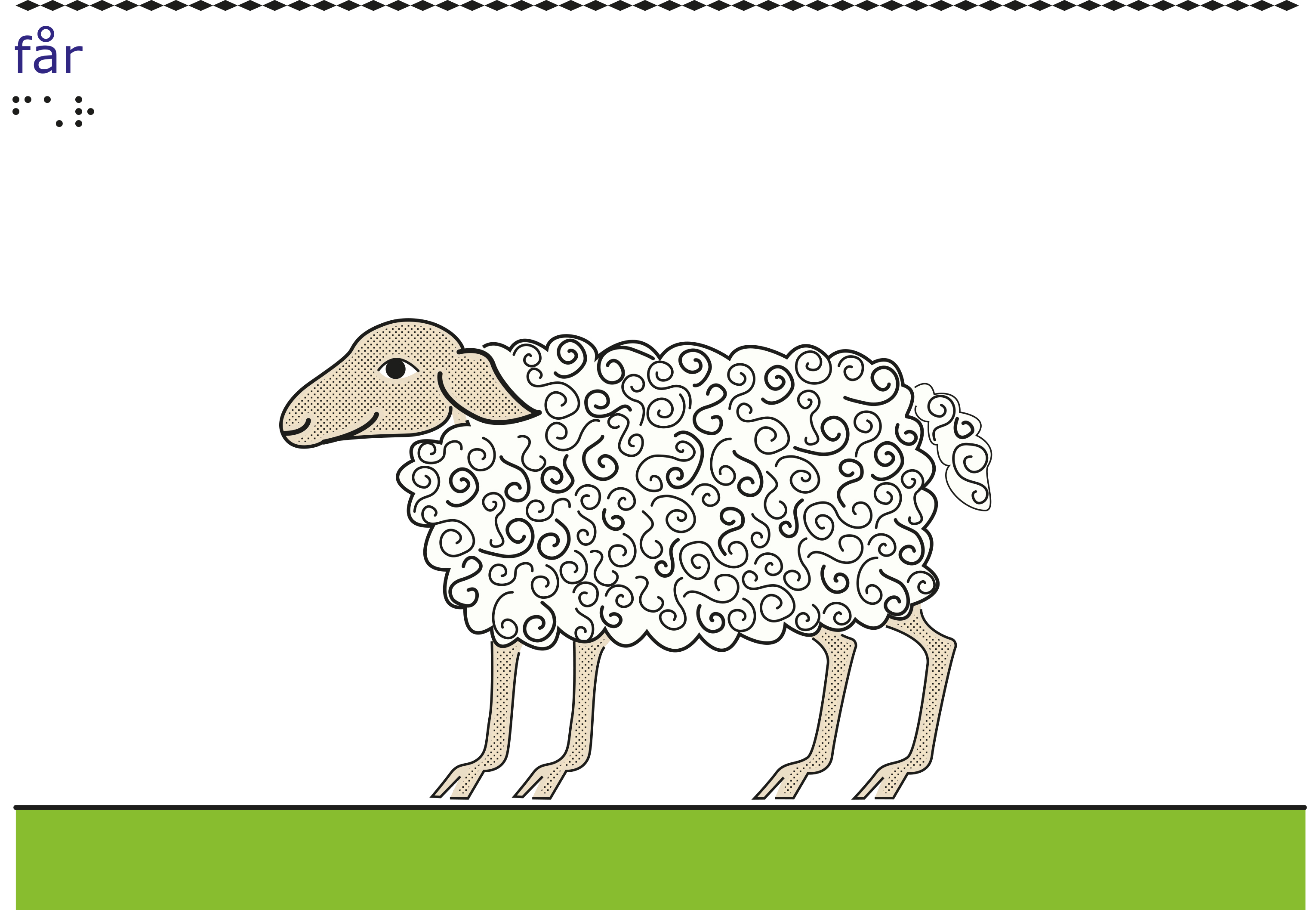 Reliefbild av ett får.