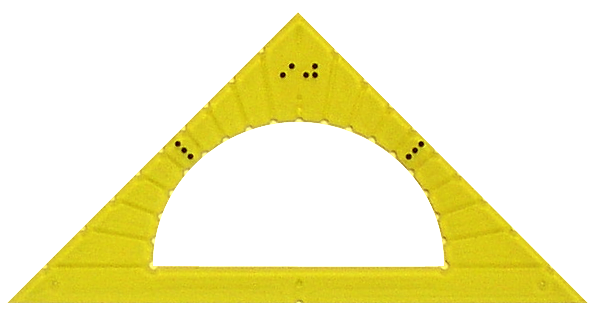 Gradskiva i gul plast med punktskriftsmarkeringar.