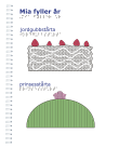 Vitt omslag med två tecknade tårtor på; en jordgubbstårta och en prinsesstårta.