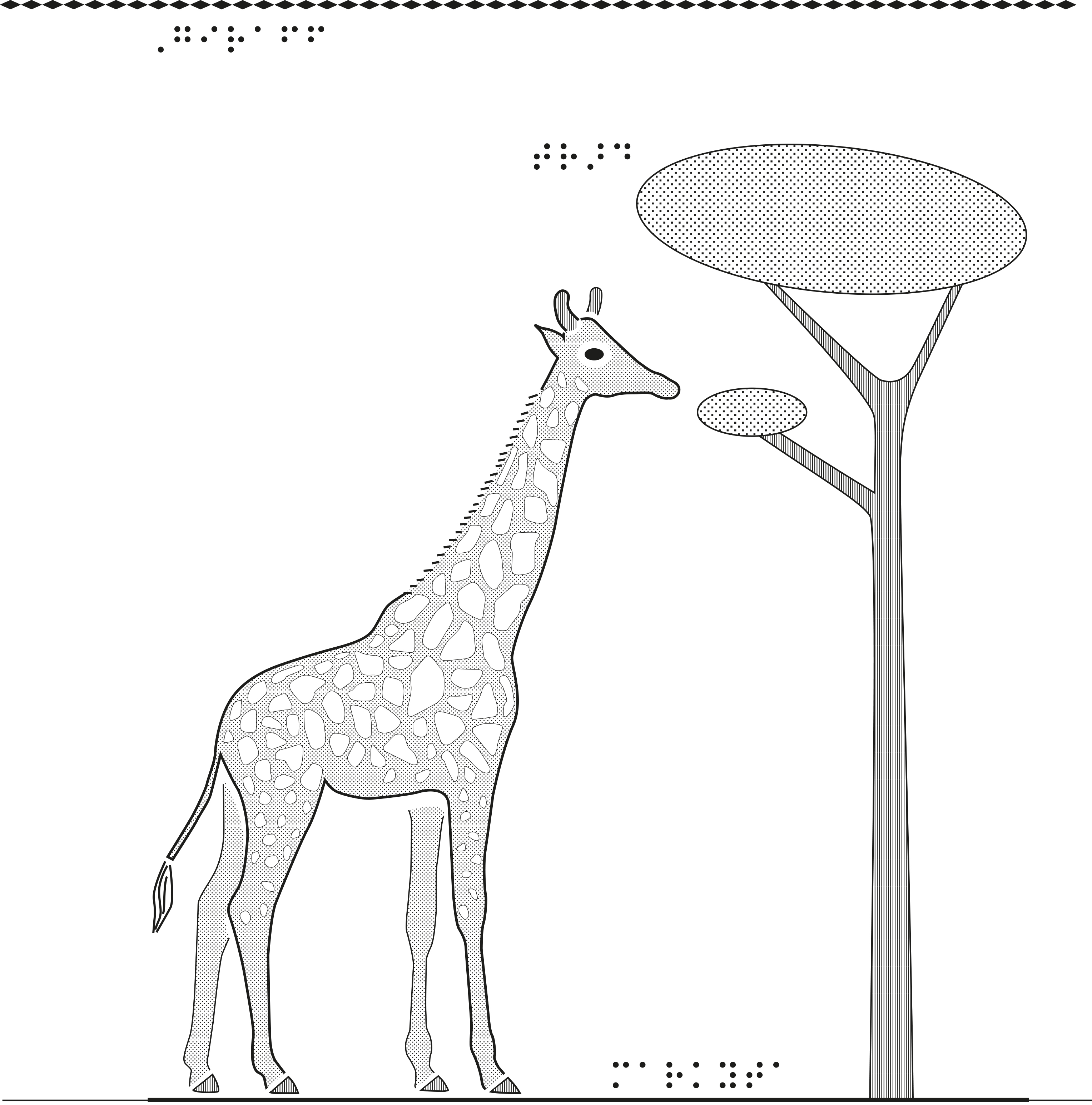 Taktil bild på an giraff.