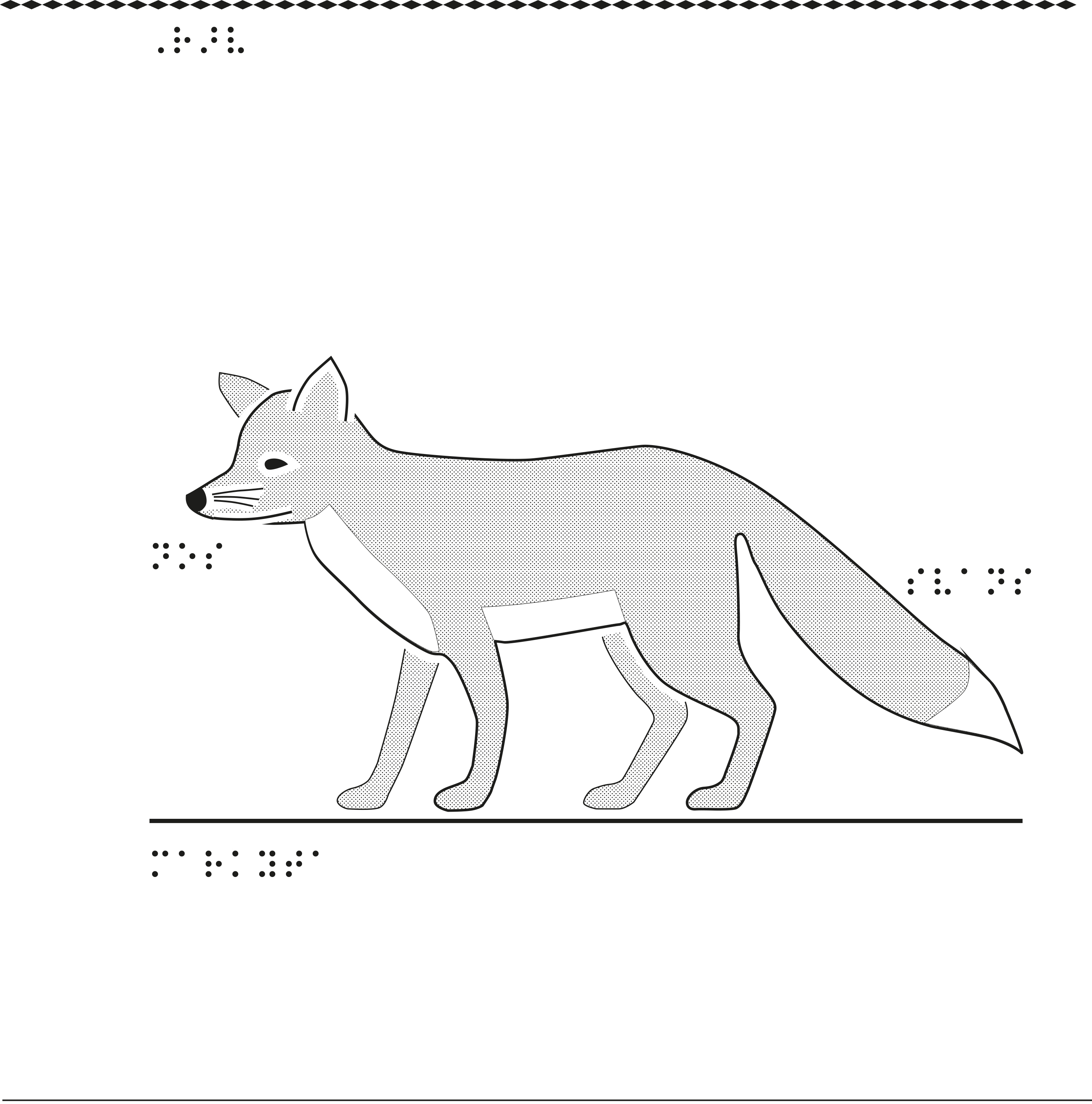 Taktil bild på en räv.