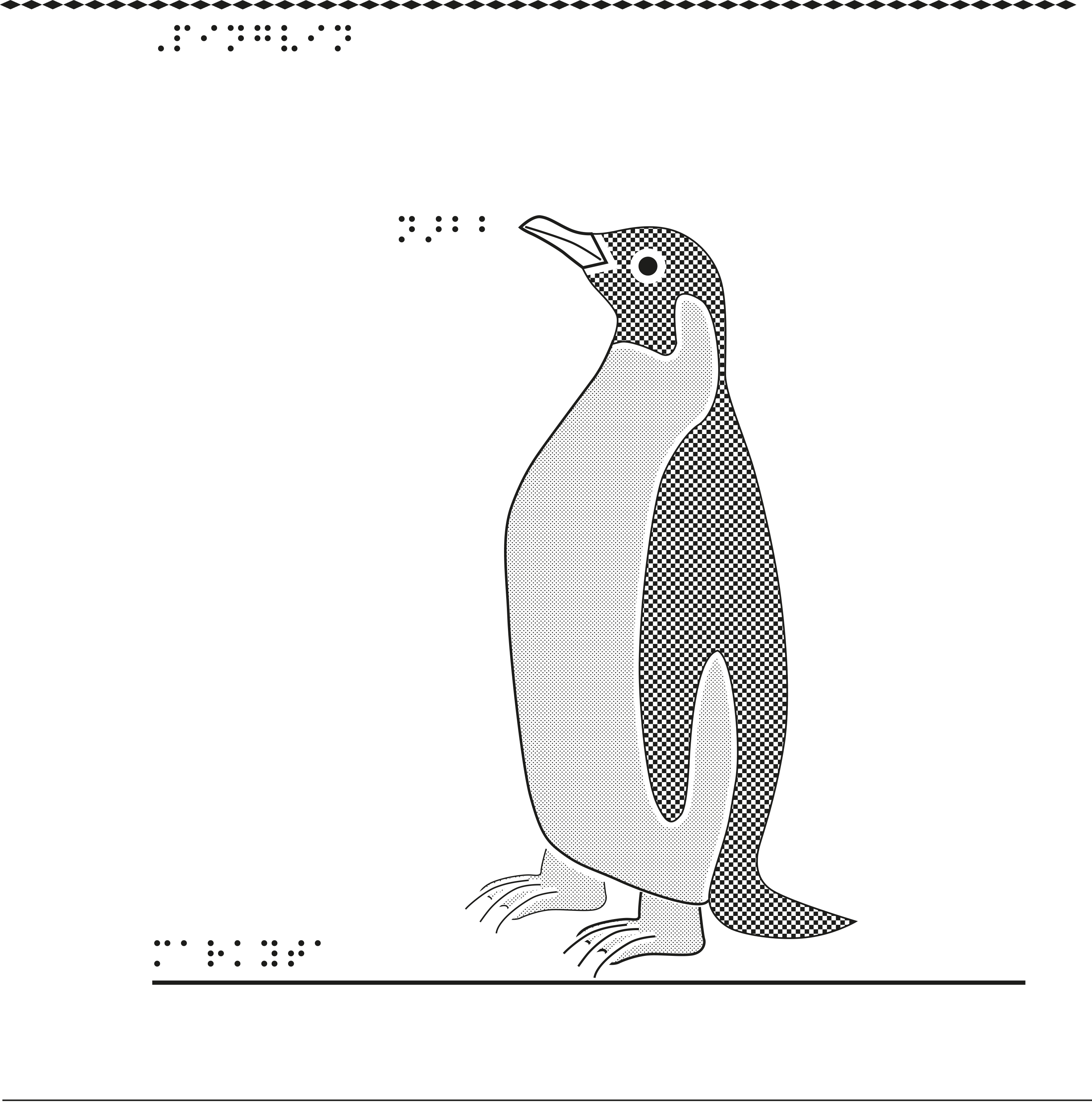 Taktil bild på en pingvin.