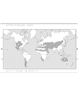 Världskarta i relief med stäpp markerat.