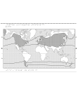 Världskarta i relief med klimatzoner markerade.
