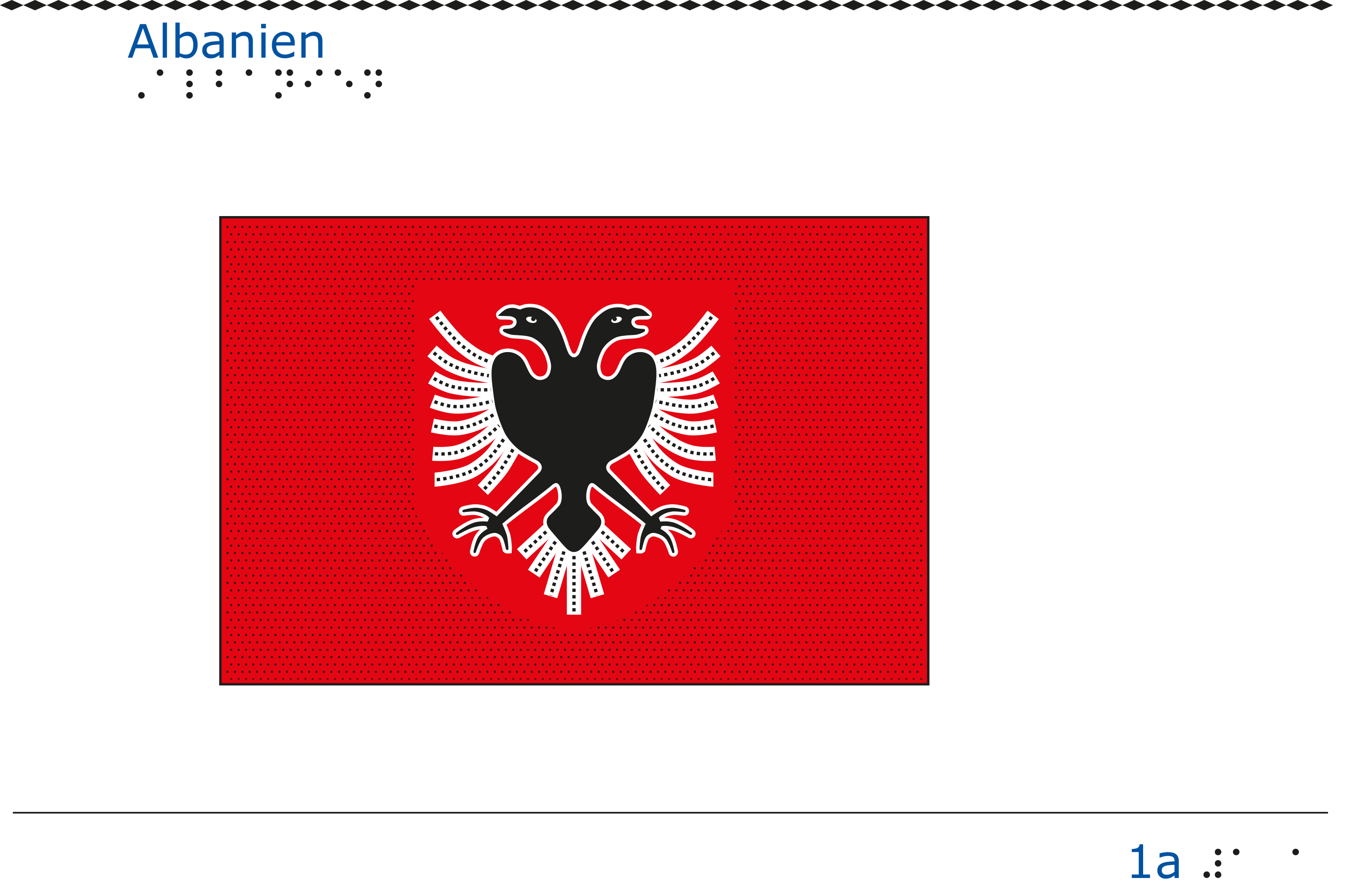 Taktil bild - Albansk flagga.