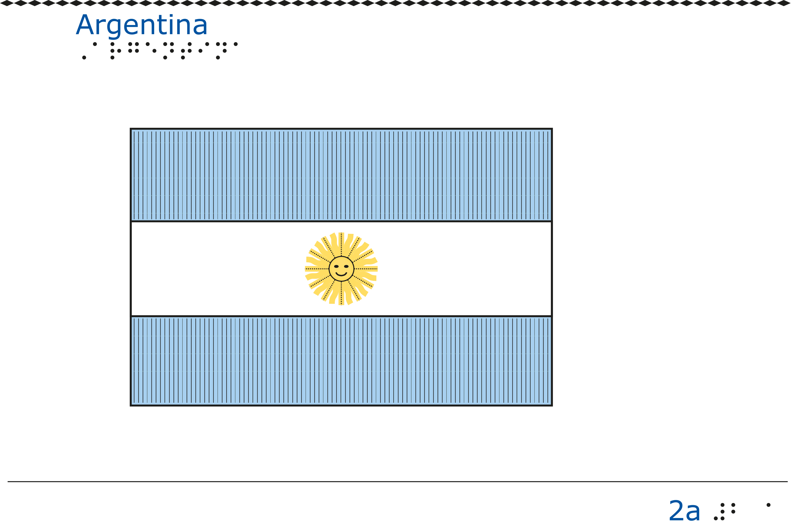 Taktil bild -  Argentinas flagga.