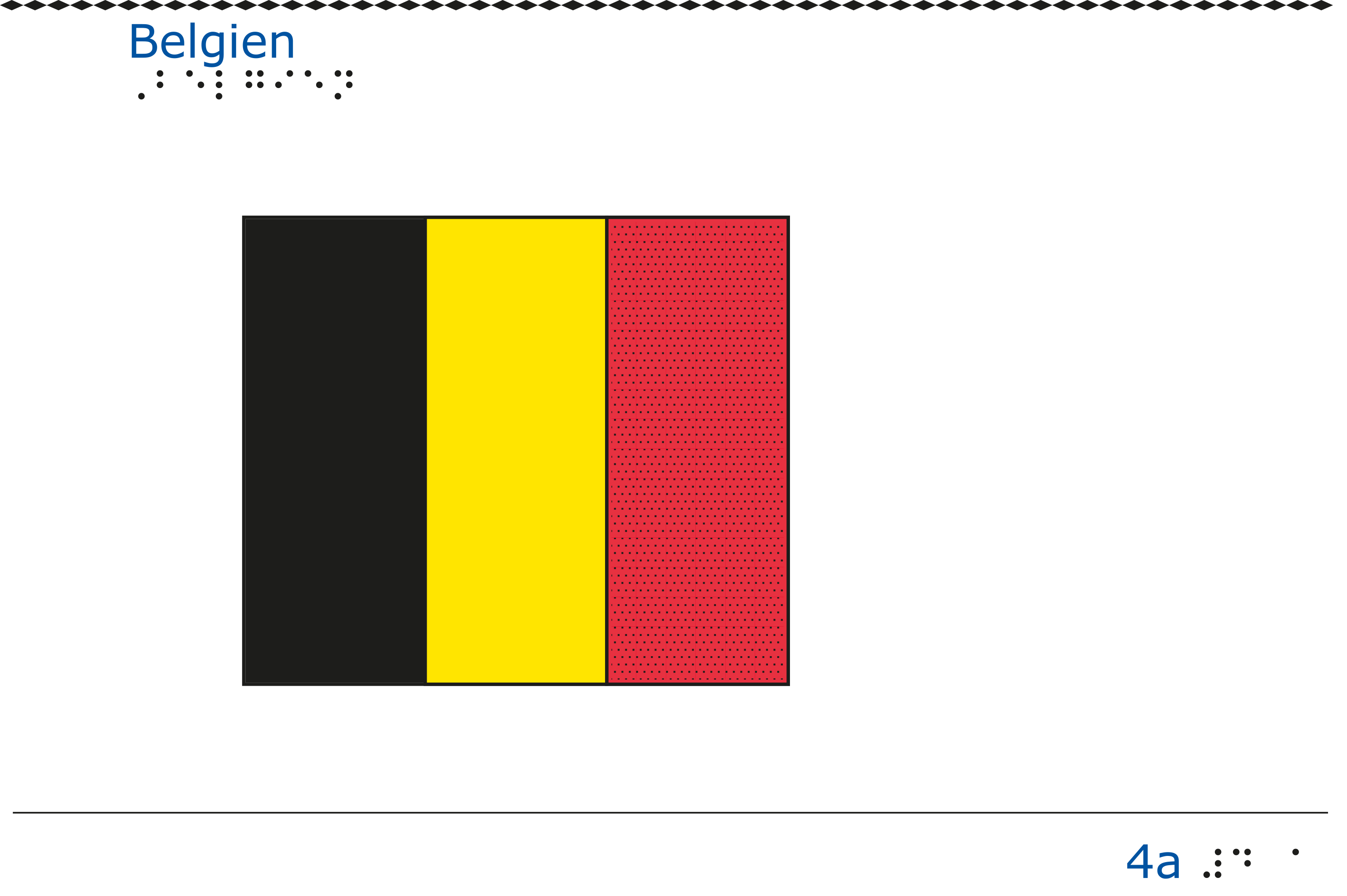 Taktil bild - Belgiens flagga.