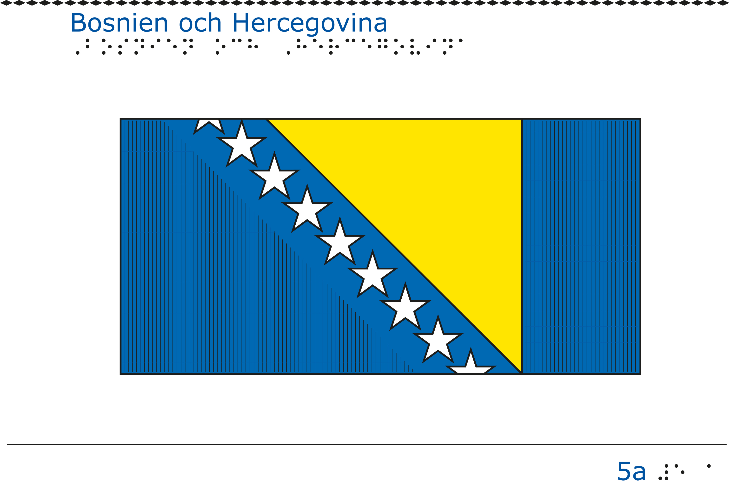 Taktil bild - Bosnien Hercegovinas flagga.