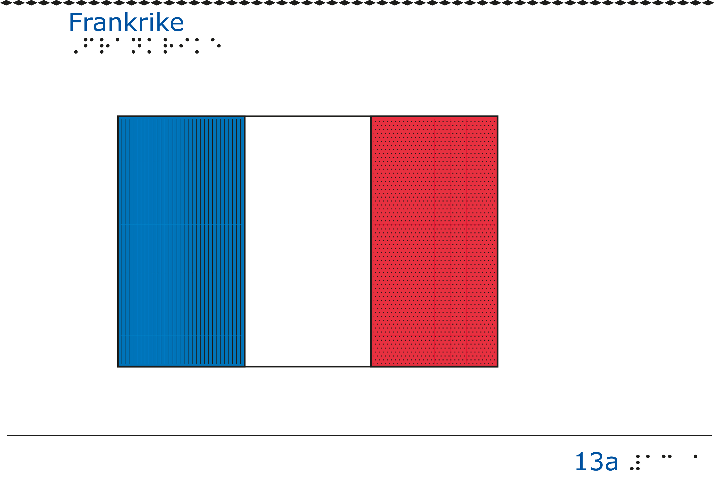 Taktil bild - Frankrikes flagga.