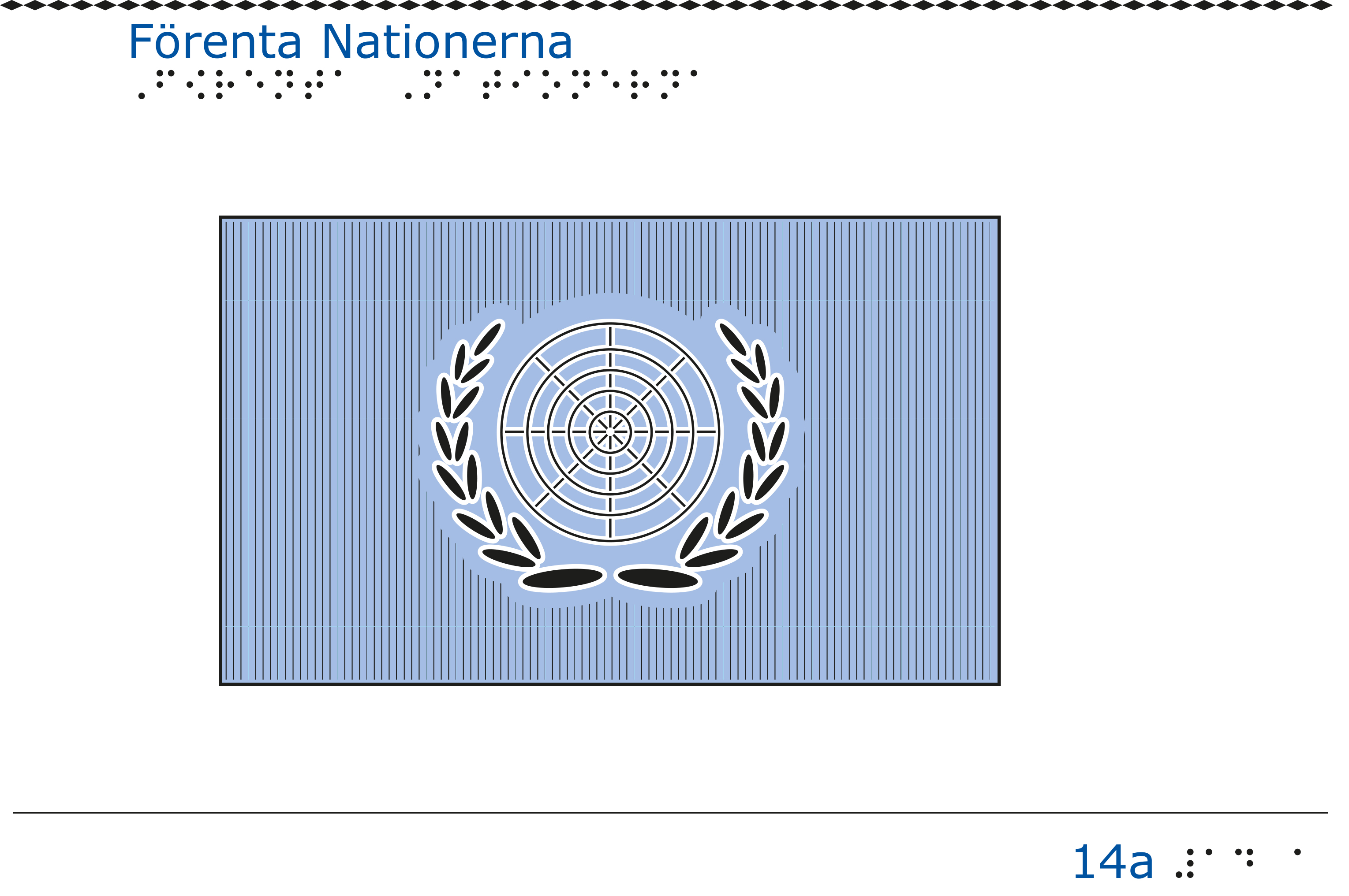 Taktil bild - FNs flagga.