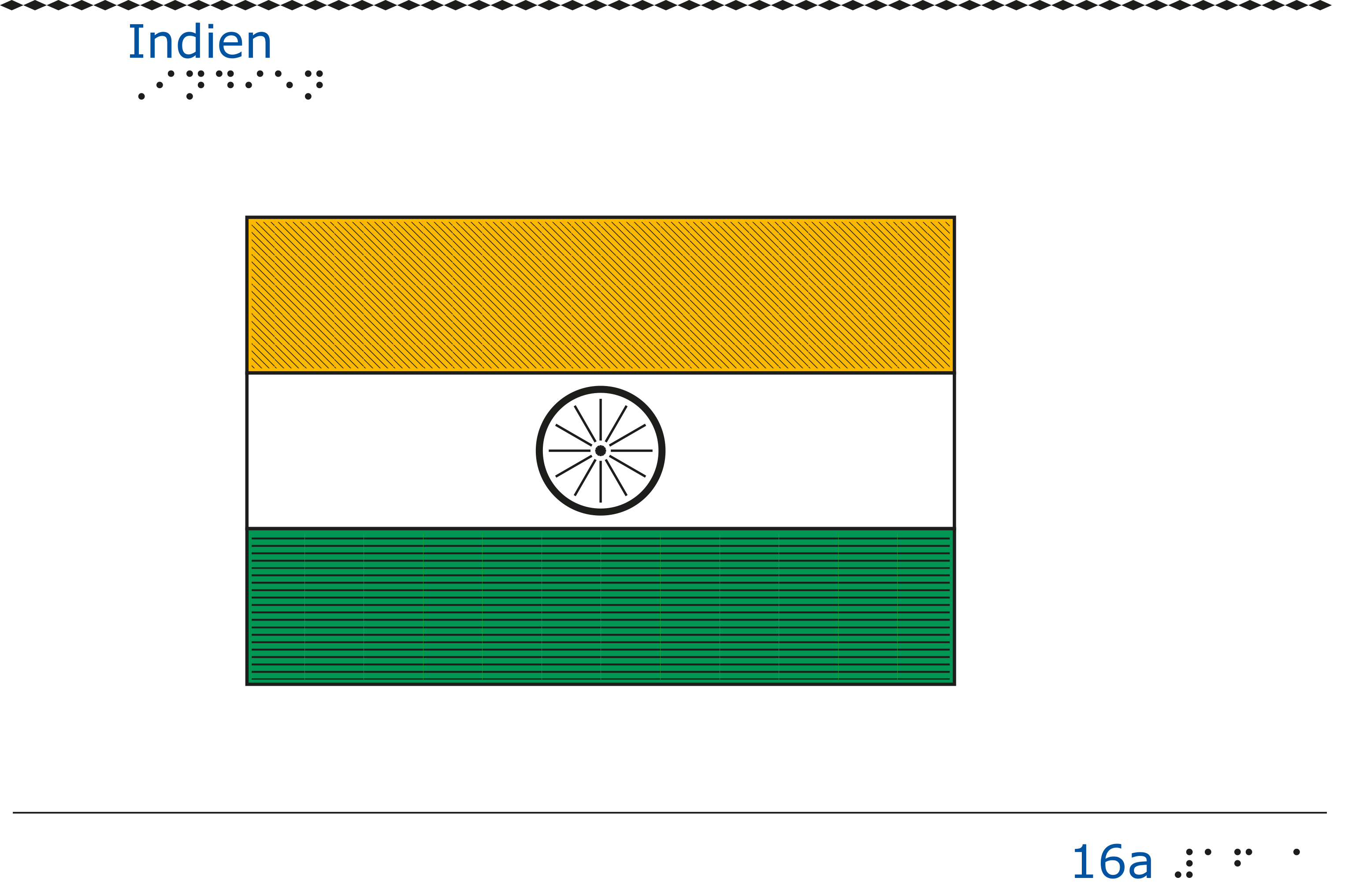 Taktil bild - Indiens flagga.
