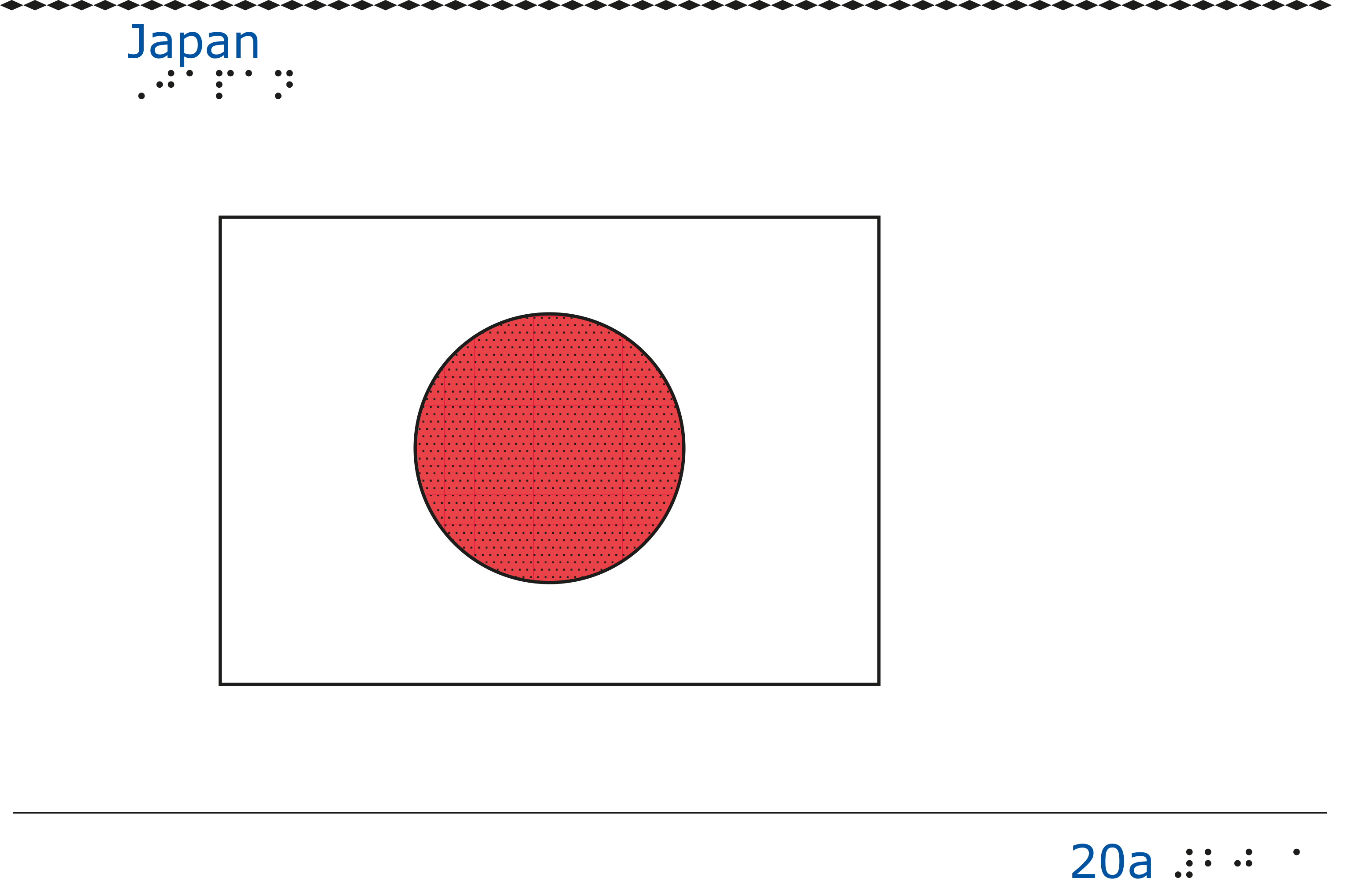Taktil bild - Japans flagga.