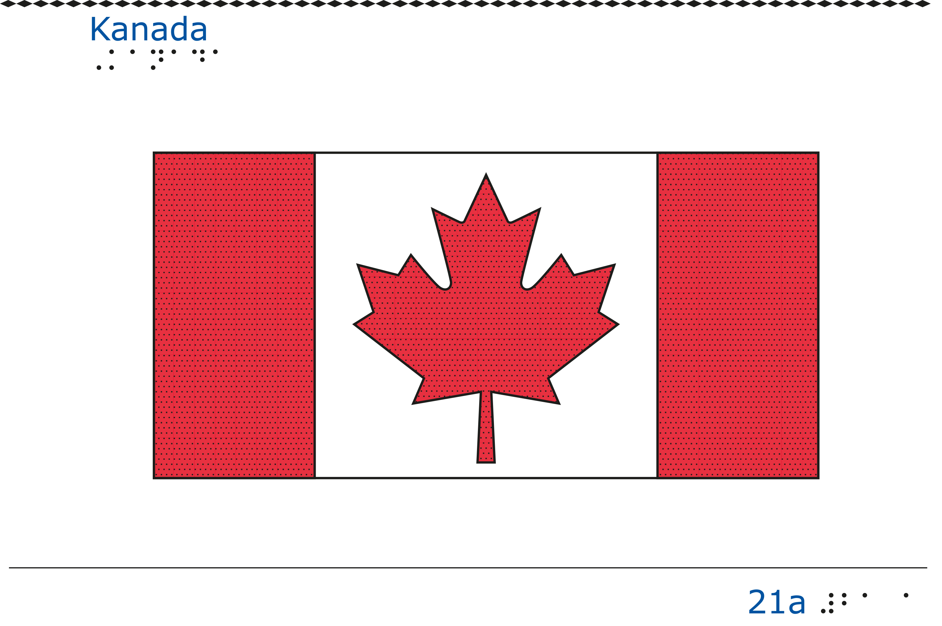 Taktil bild - Kanadas flagga.