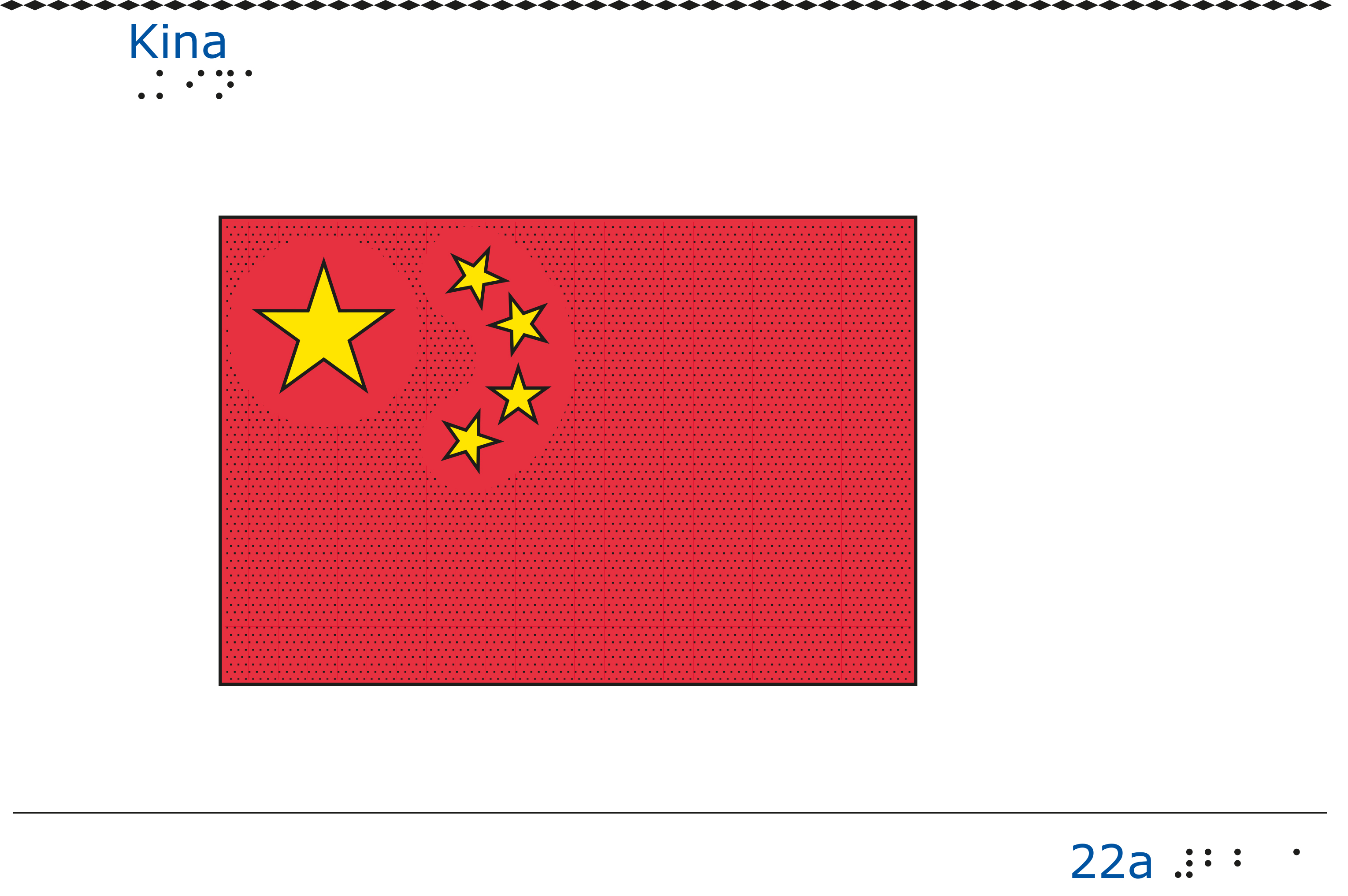 Taktil bild - Kinas flagga.