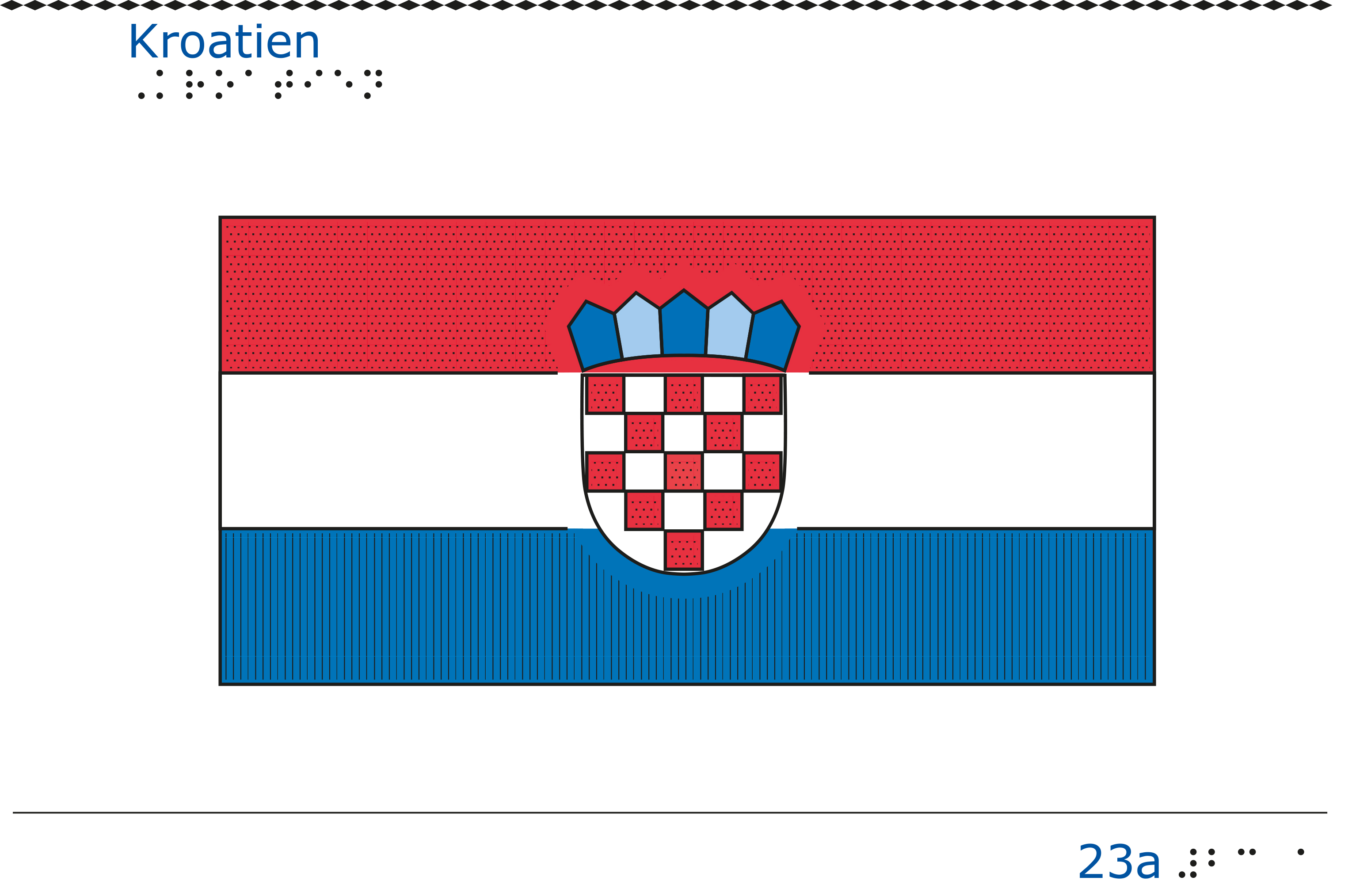 Taktil bild - Kroatiens flagga.