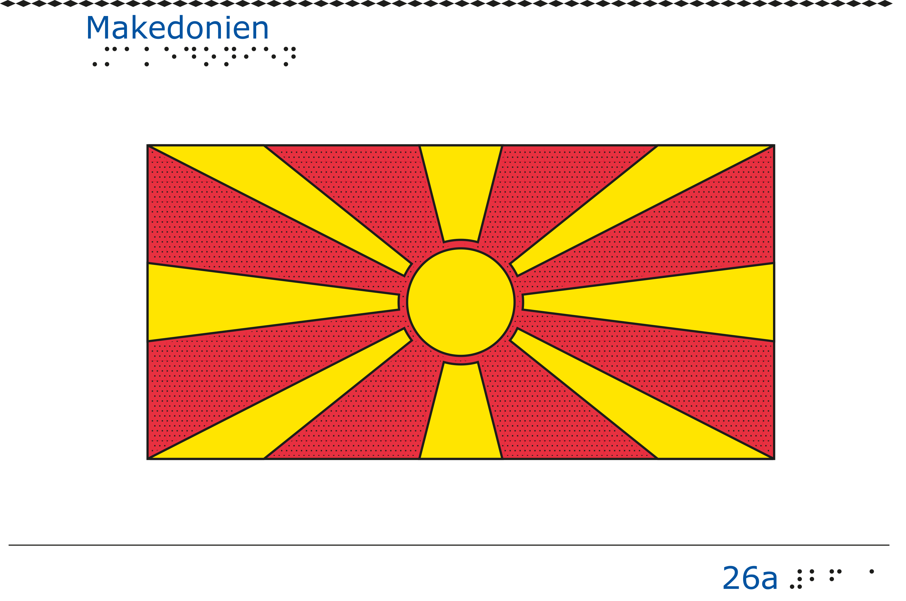 Taktil bild - Makedoniens flagga.