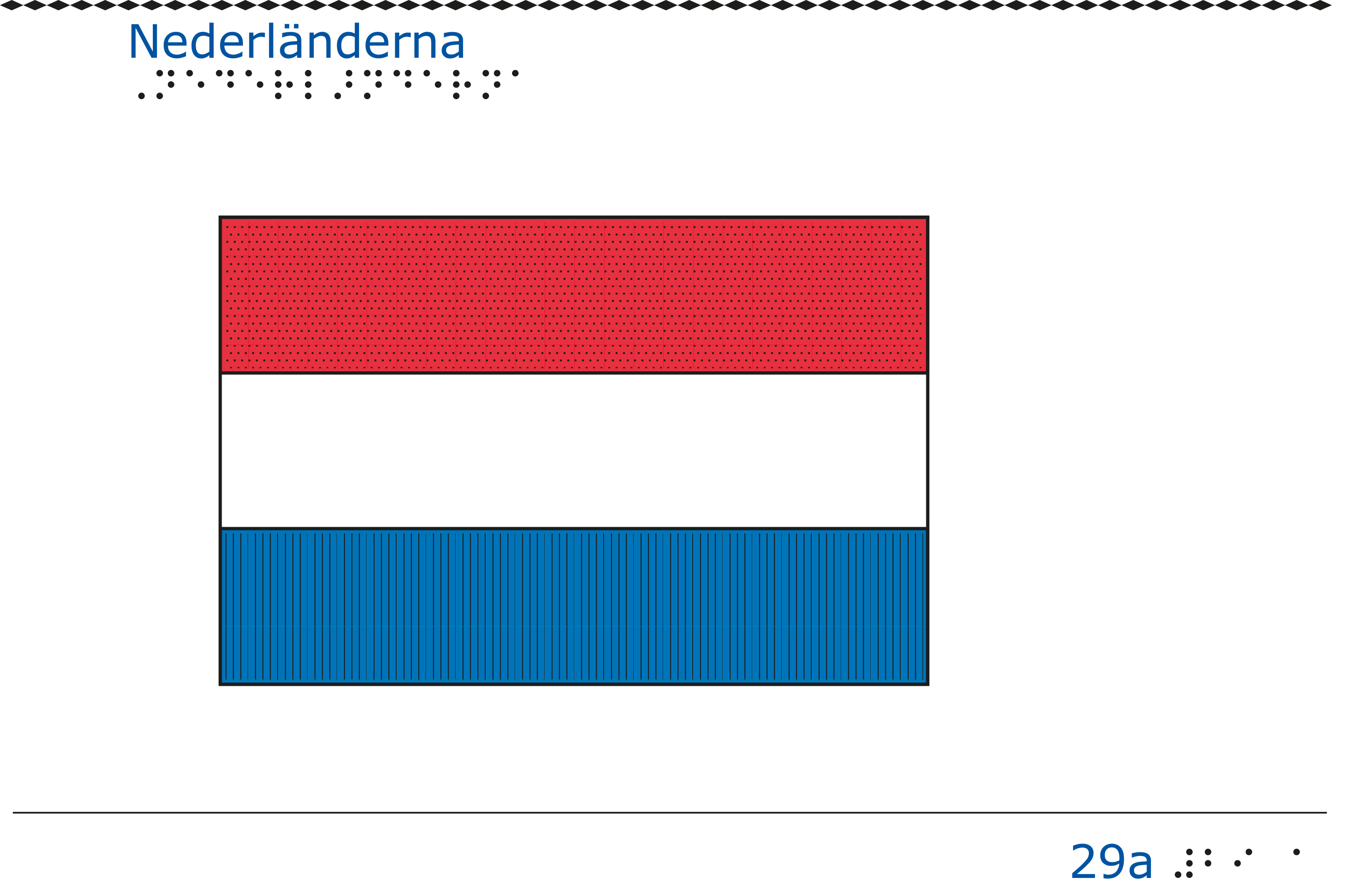 Taktil bild - Nederländernas flagga.
