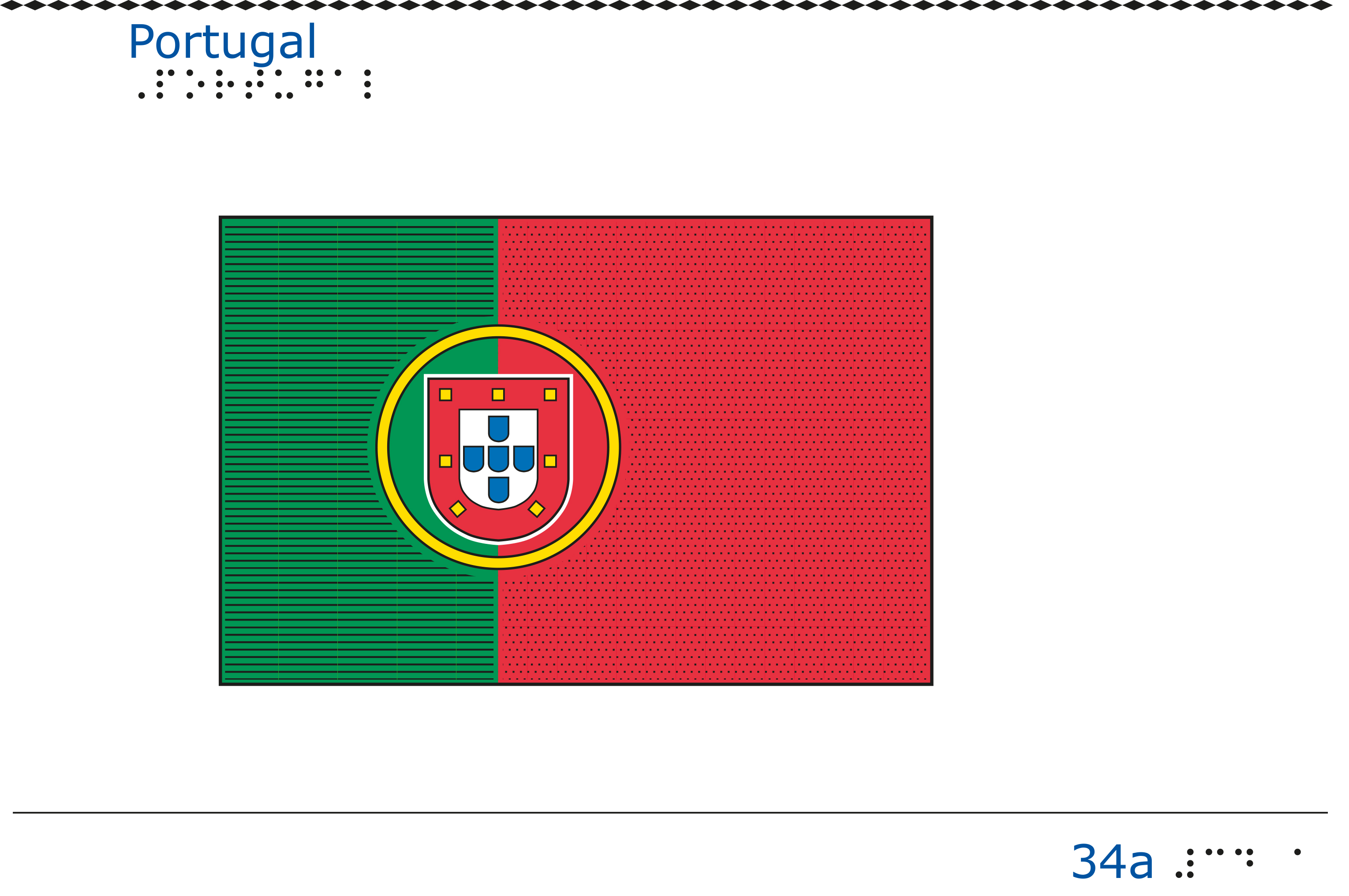 Taktil bild - Portugals flagga.
