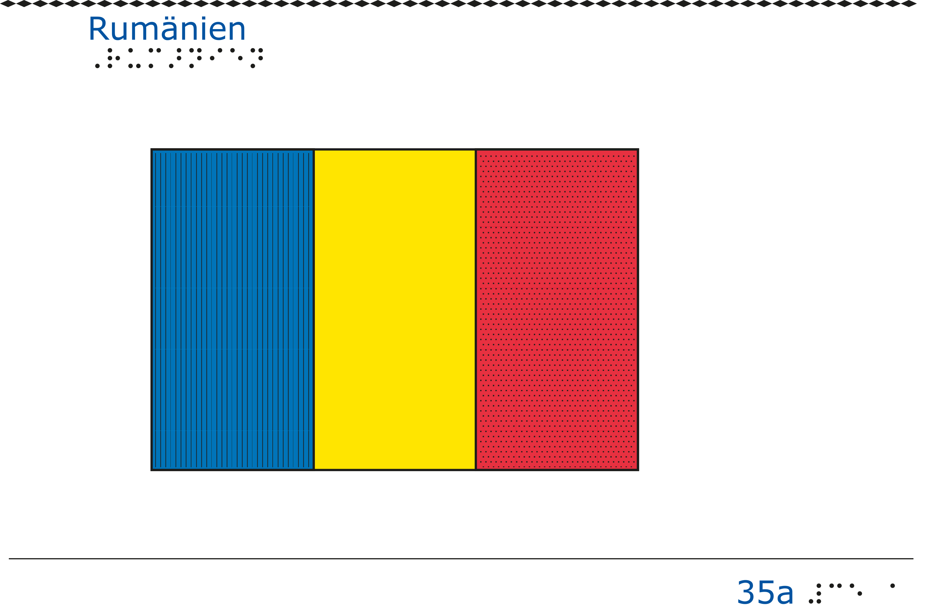 Taktil bild - Rumäniens flagga.