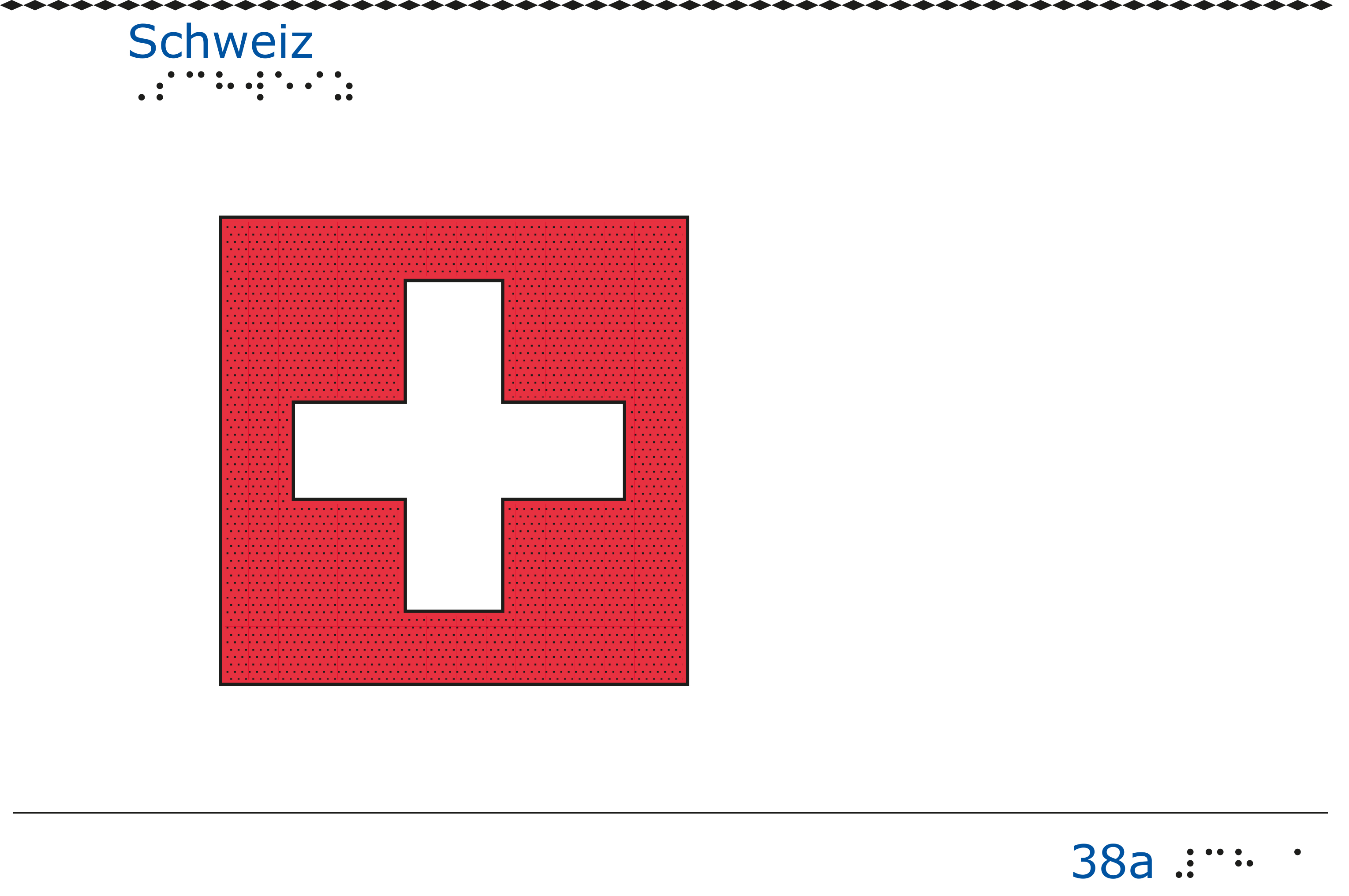 Taktil bild - Schweiz flagga.