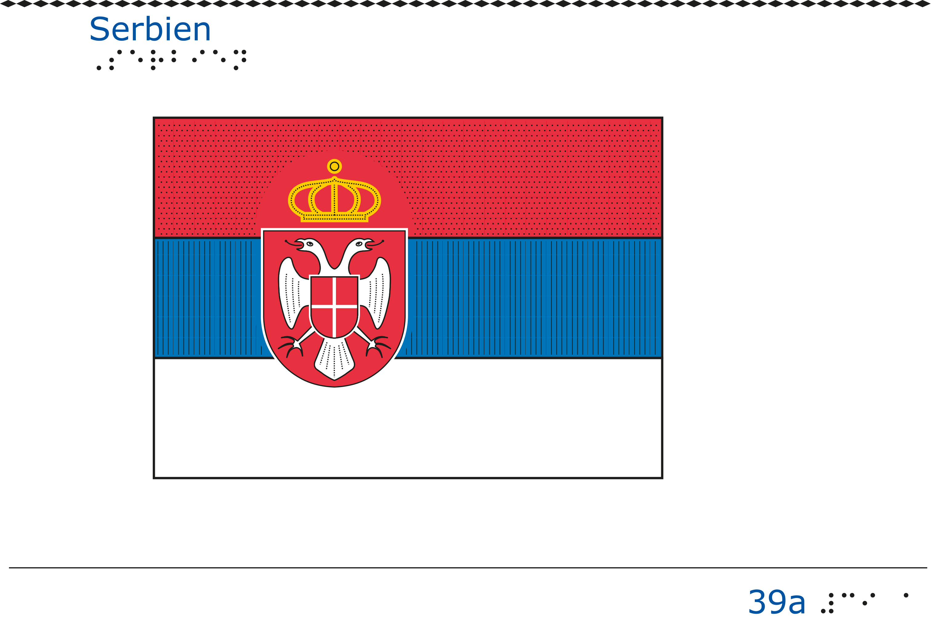Taktil bild - Serbiens flagga.