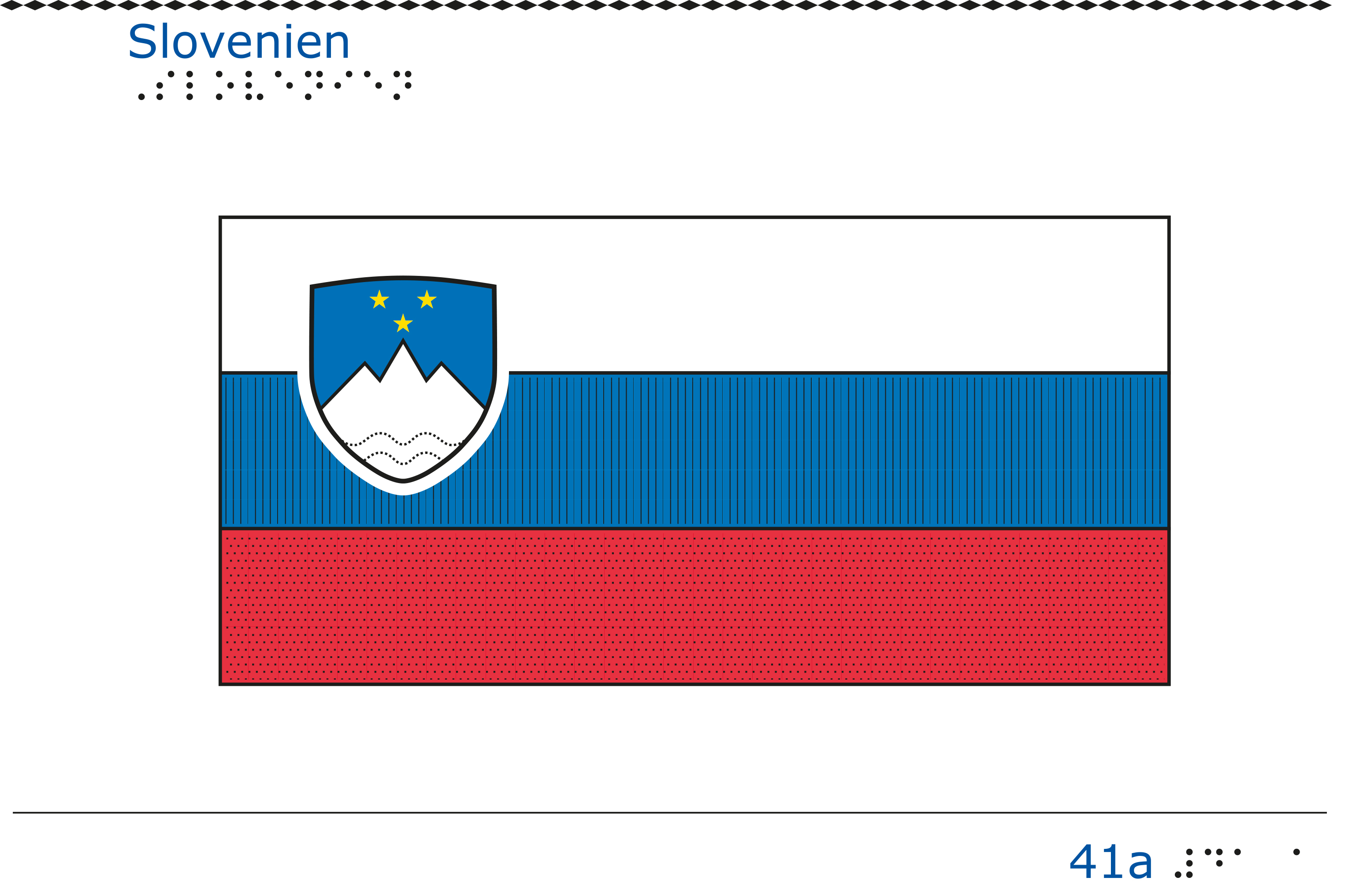 Taktil bild Sloveniens flagga.