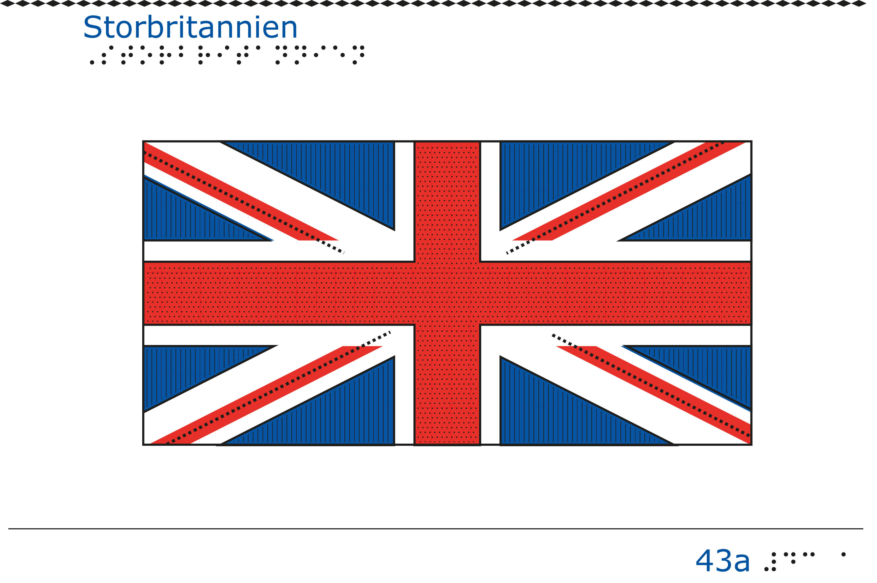 Taktil bild Storbritanniens flagga.