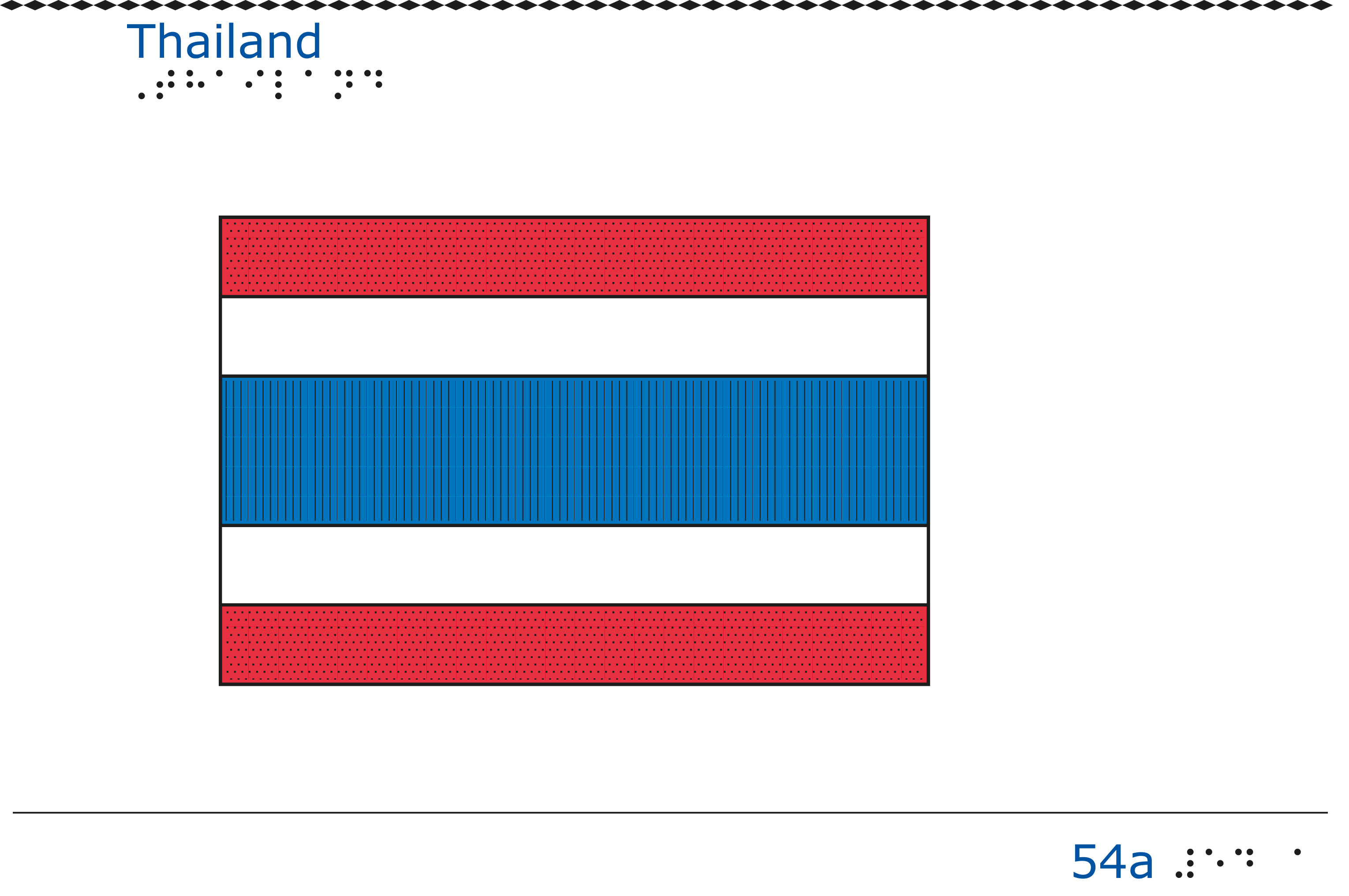 Taktil bild Thailands flagga.