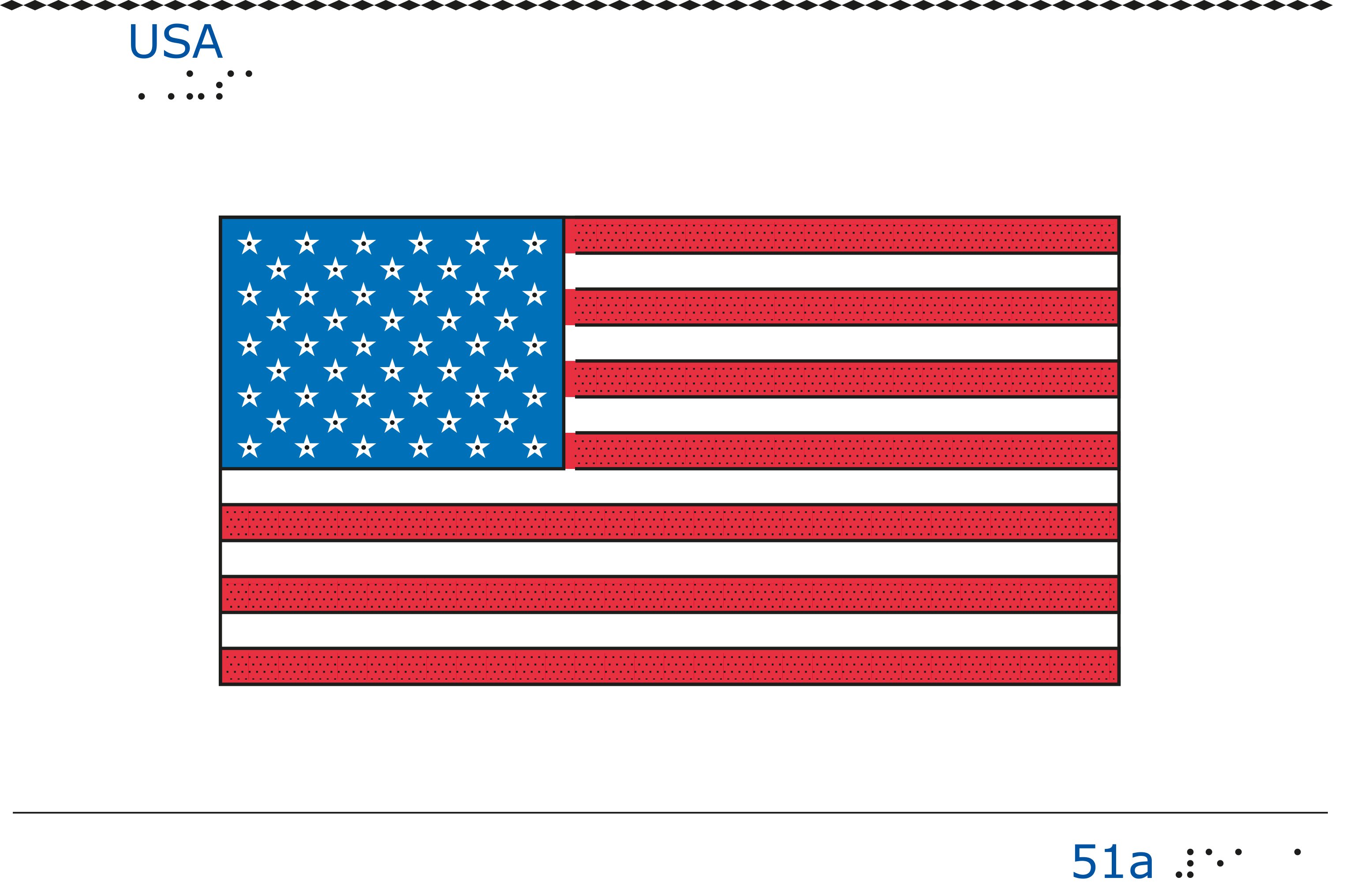 Taktil bild USA:s flagga.