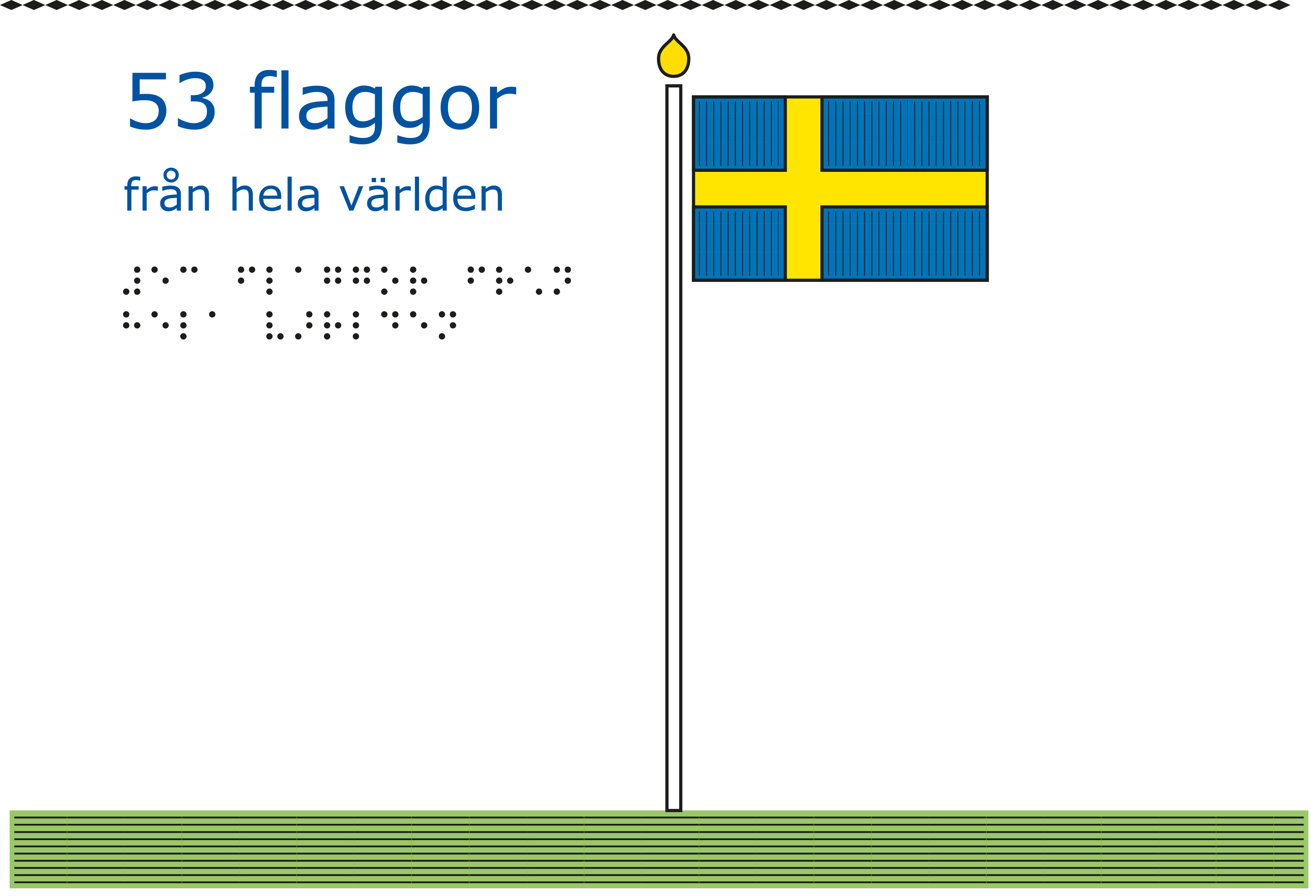 Flagga uppsatt i en flaggstång.