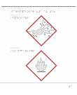 Farosymbol för explosivt och brandfarligt.