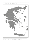 Karta av Grekland i relief med tillhörande punktskrift.
