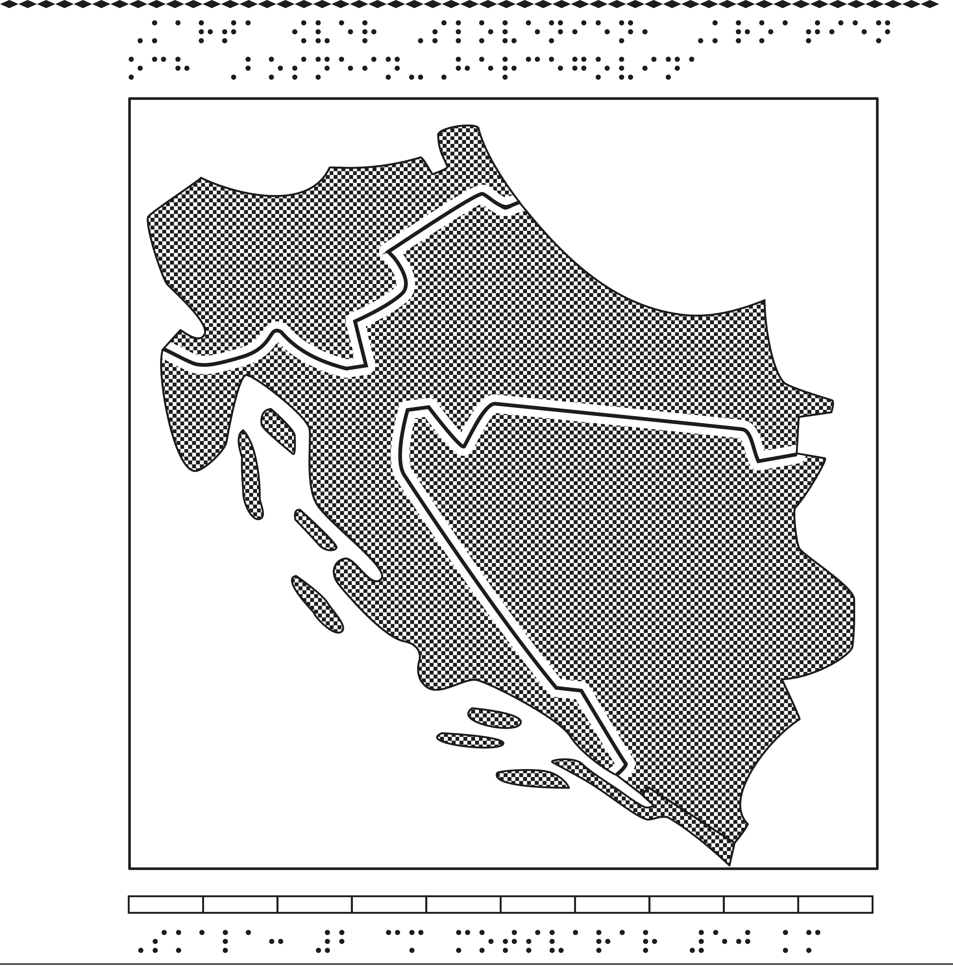 Karta över Slovenien, Kroatien och Bosnien-Hercegovina