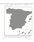 Karta av Spanien i relief med tillhörande punktskrift.