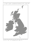 Karta av Irland och Storbritannien i relief med tillhörande punktskrift.
