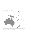 Karta av Oceanien i relief med tillhörande punktskrift.