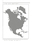 Karta av Nordamerika i relief med tillhörande punktskrift.