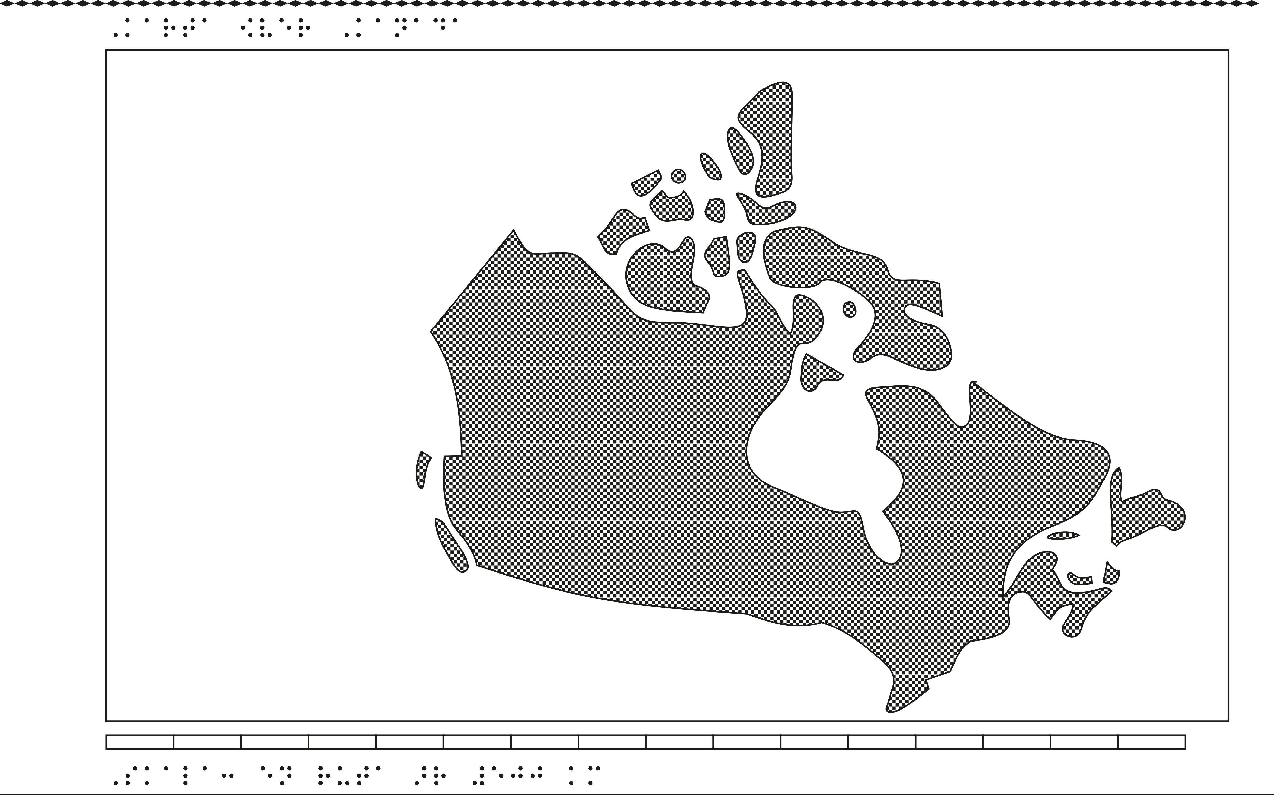 Relief karta över Kanada.
