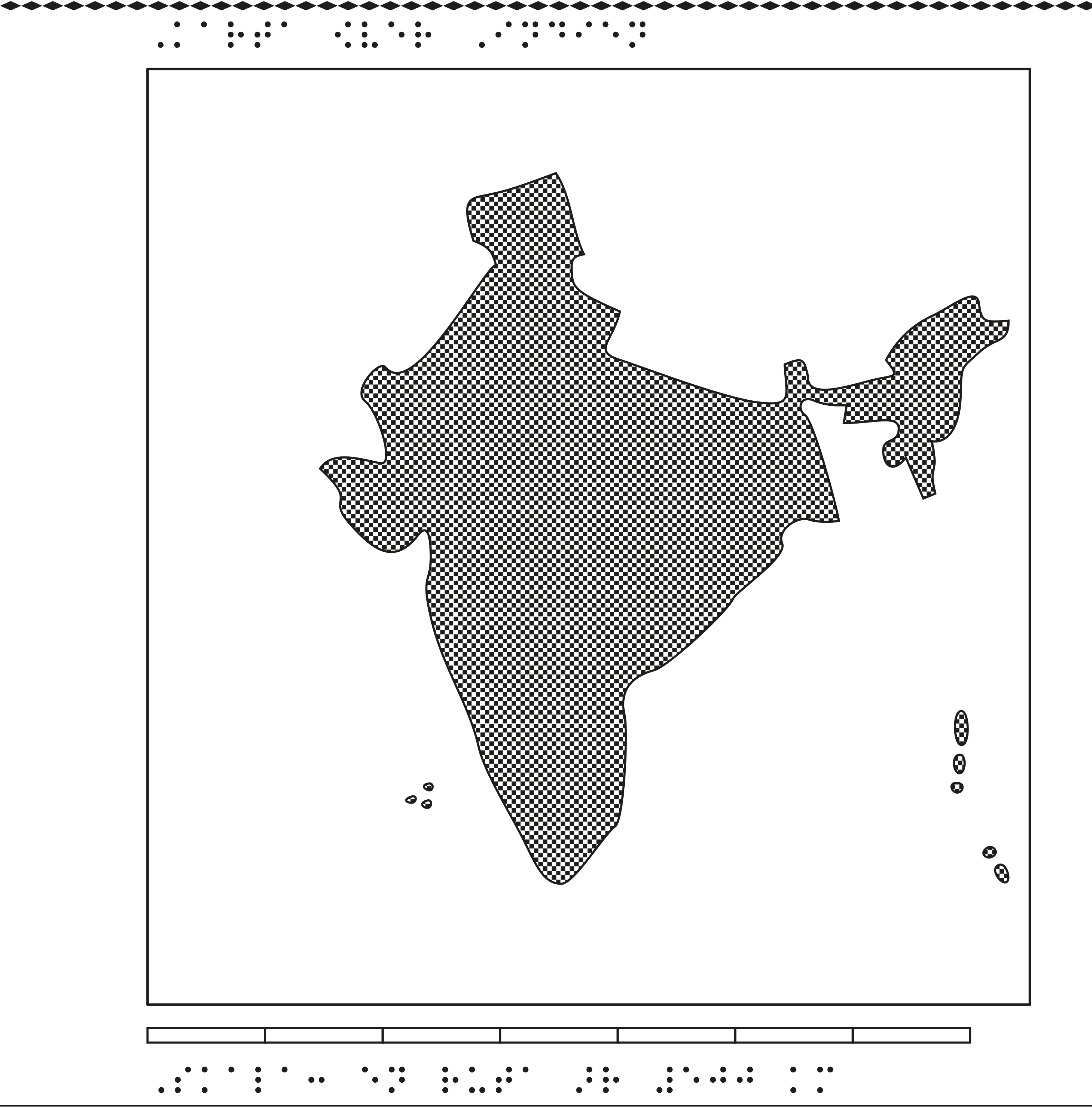 Relief karta över Indien.
