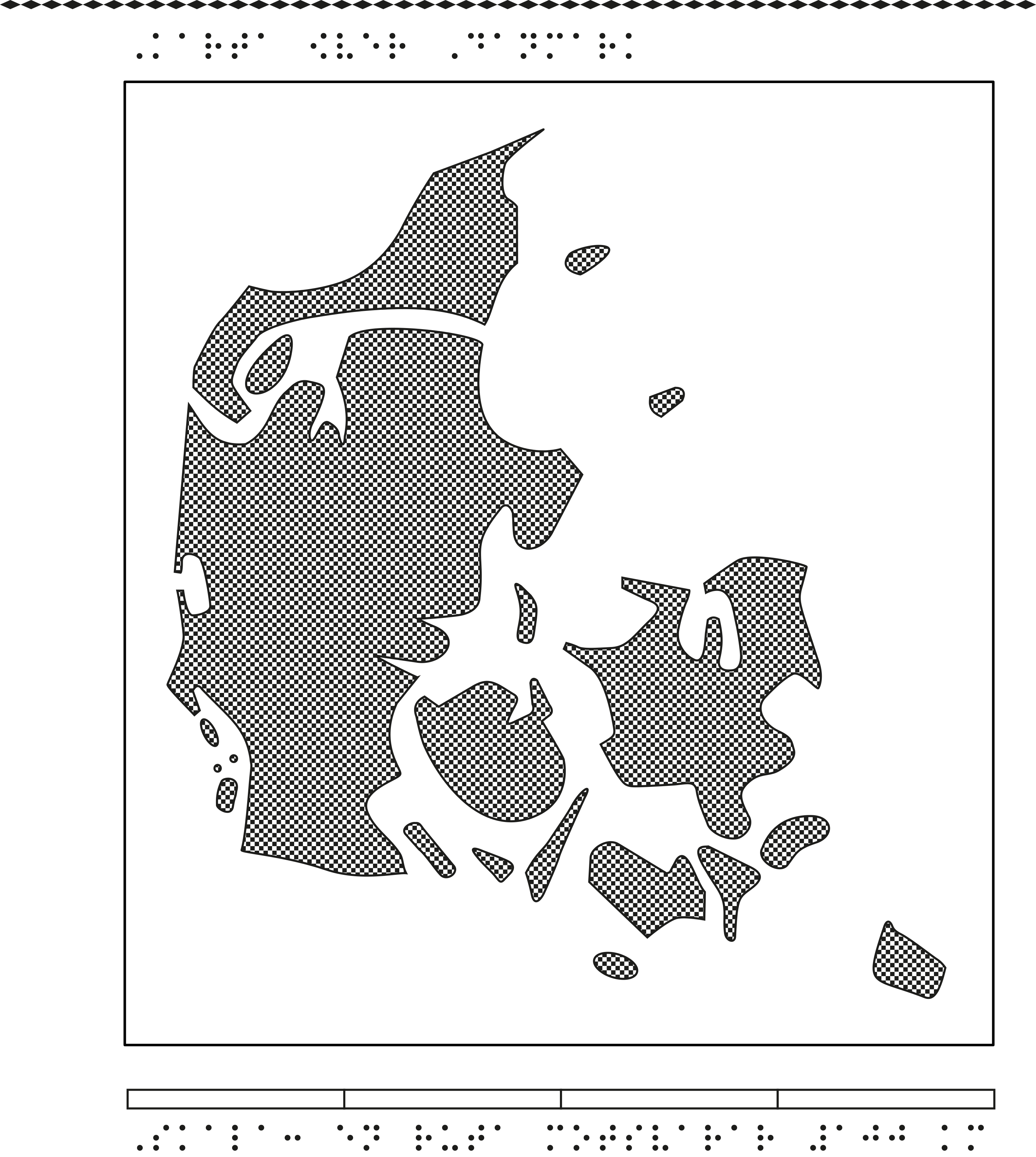 Karta över Danmark.