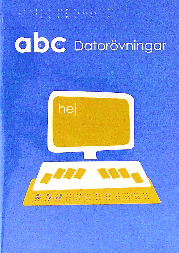 Omslag abc Datorövningar, blå bakgrund med en dator i förgrunden.