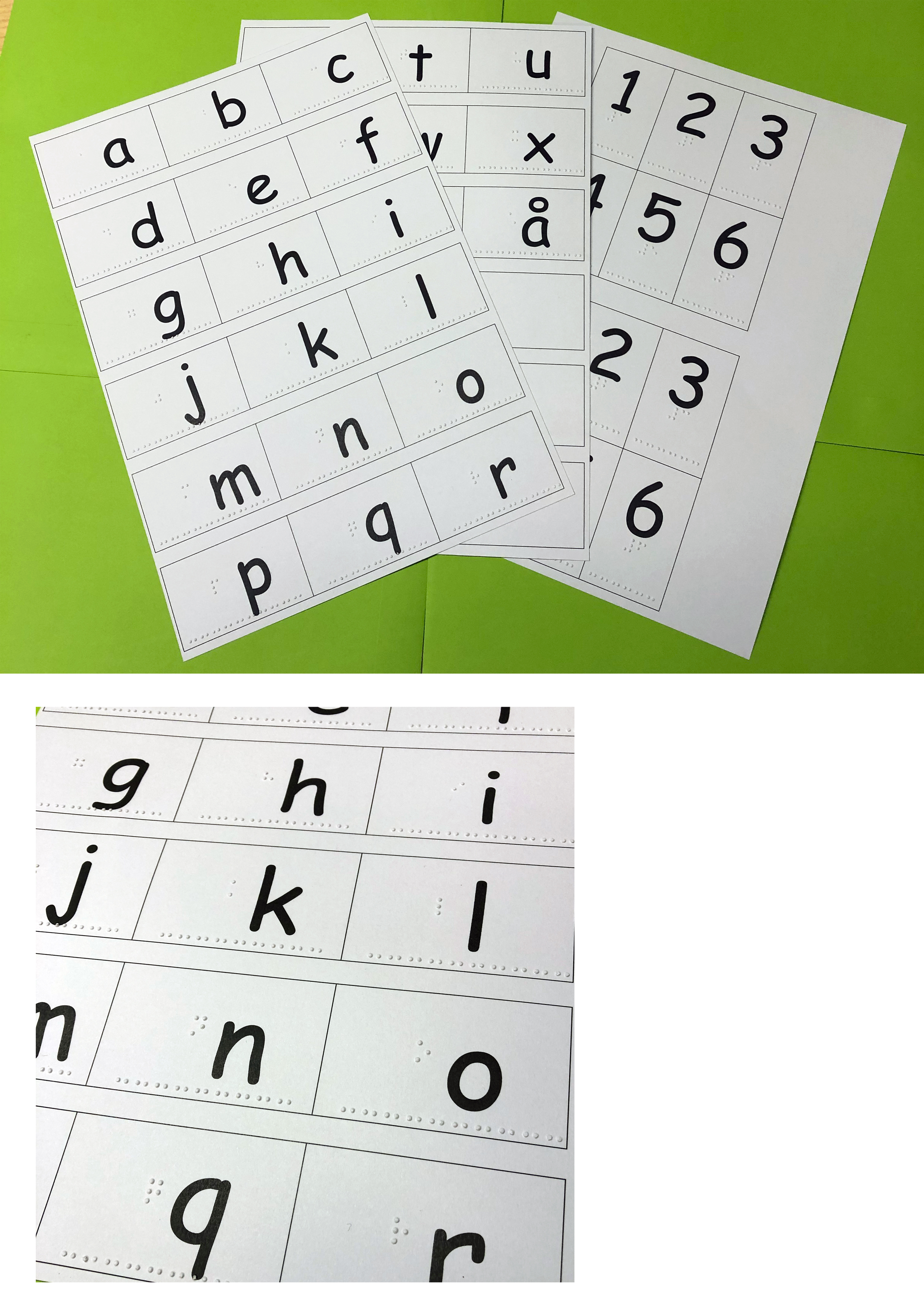 Ark med bokstavskort och sifferkort - SPSM Webbutiken