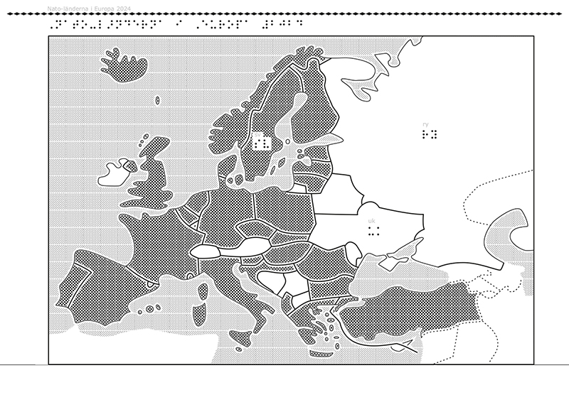 Nato-länderna i Europa 2024, karta.