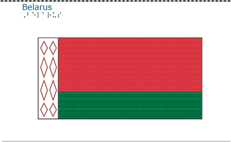 Omslag till Belarus– flagga i svällpapper.